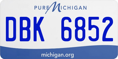 MI license plate DBK6852