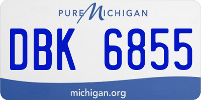 MI license plate DBK6855