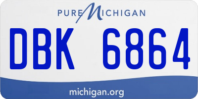 MI license plate DBK6864