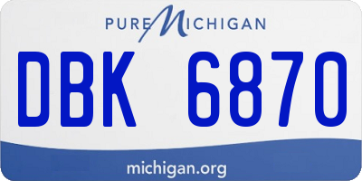 MI license plate DBK6870