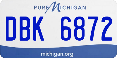 MI license plate DBK6872