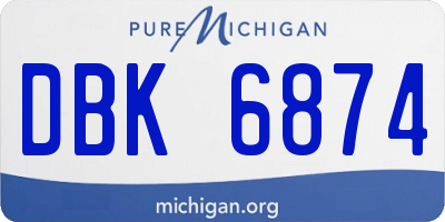 MI license plate DBK6874