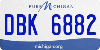 MI license plate DBK6882