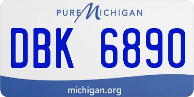 MI license plate DBK6890