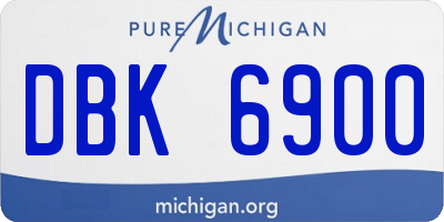 MI license plate DBK6900