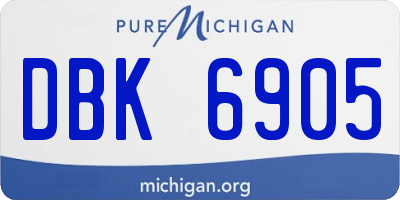 MI license plate DBK6905