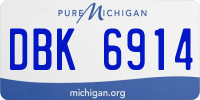 MI license plate DBK6914