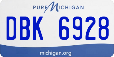 MI license plate DBK6928