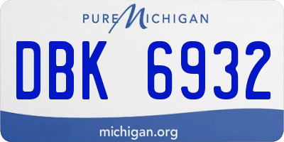 MI license plate DBK6932