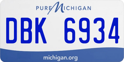 MI license plate DBK6934