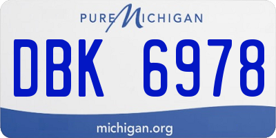 MI license plate DBK6978