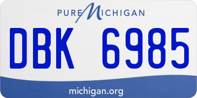 MI license plate DBK6985