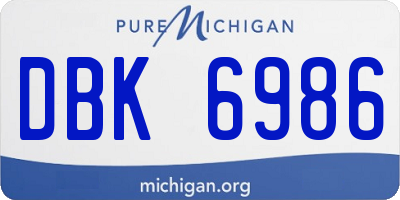 MI license plate DBK6986