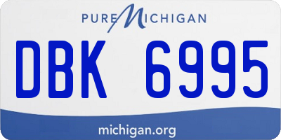 MI license plate DBK6995