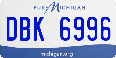 MI license plate DBK6996