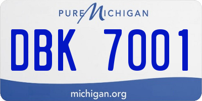 MI license plate DBK7001