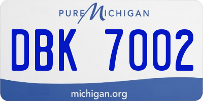 MI license plate DBK7002