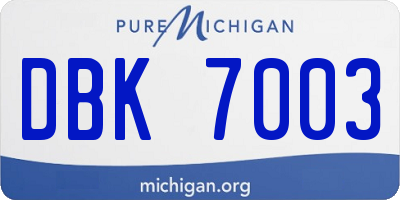 MI license plate DBK7003