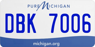 MI license plate DBK7006