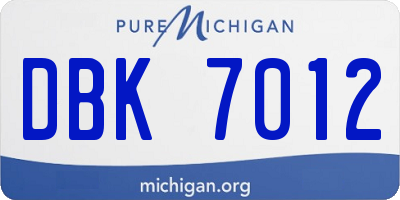 MI license plate DBK7012