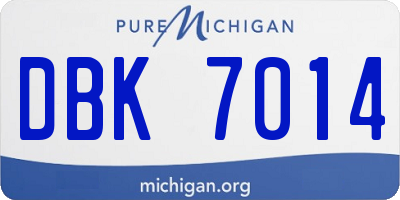MI license plate DBK7014