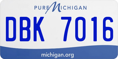 MI license plate DBK7016