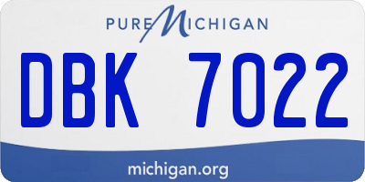 MI license plate DBK7022