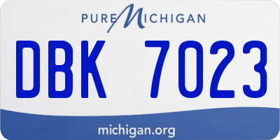 MI license plate DBK7023