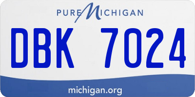 MI license plate DBK7024
