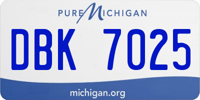 MI license plate DBK7025