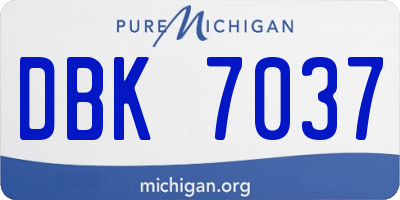 MI license plate DBK7037