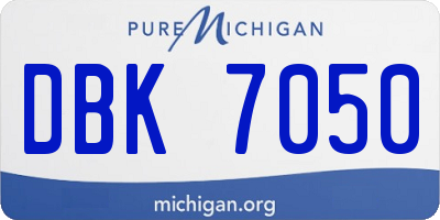 MI license plate DBK7050