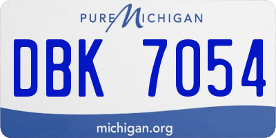 MI license plate DBK7054