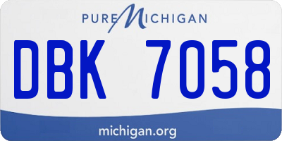 MI license plate DBK7058