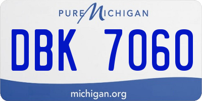 MI license plate DBK7060