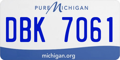 MI license plate DBK7061
