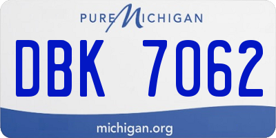 MI license plate DBK7062