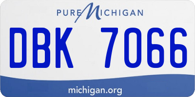 MI license plate DBK7066