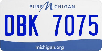 MI license plate DBK7075