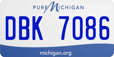 MI license plate DBK7086