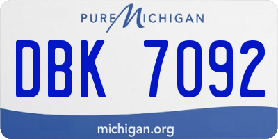 MI license plate DBK7092