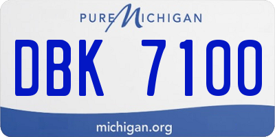 MI license plate DBK7100