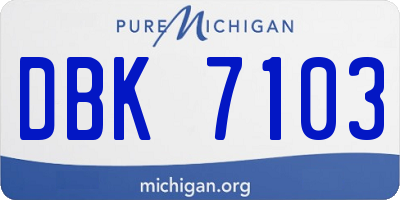 MI license plate DBK7103