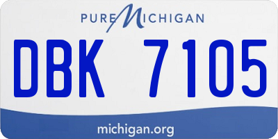 MI license plate DBK7105