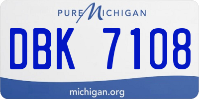 MI license plate DBK7108