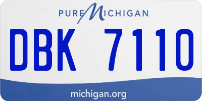 MI license plate DBK7110