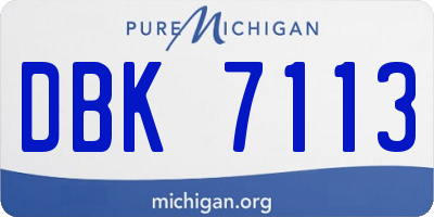 MI license plate DBK7113