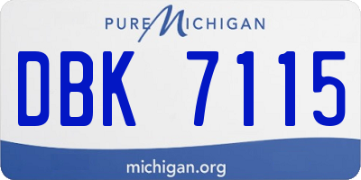 MI license plate DBK7115