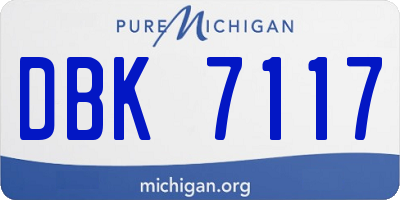 MI license plate DBK7117