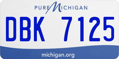 MI license plate DBK7125